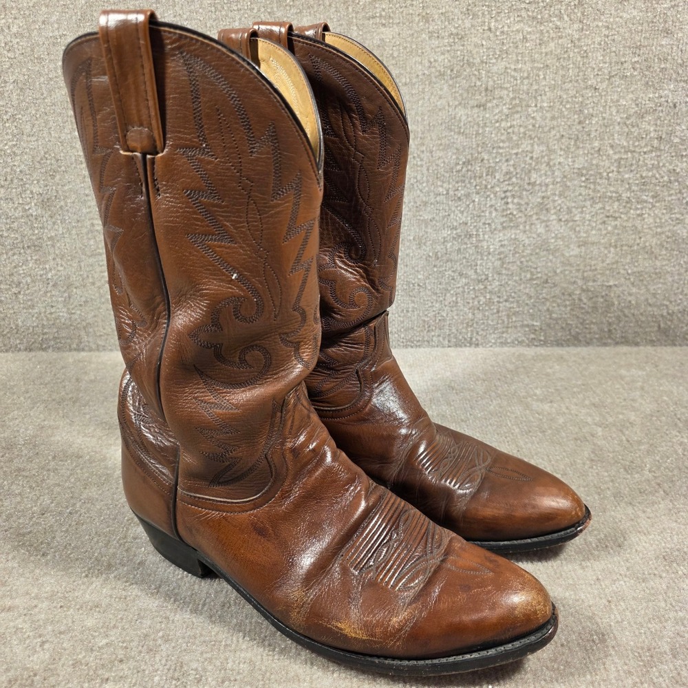 Dan Post Mens 2111R Brown Leather Western Cowboy Boots Size 10.5 EW